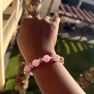 Elegant Pink Beaded Bracelet